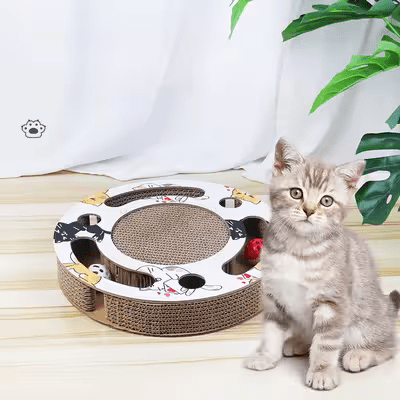 Grattoir Chat - PurrRoundScratcher™ - Chats Colorés - Coin du Matou