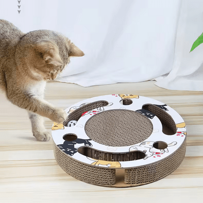 Grattoir Chat - PurrRoundScratcher™ - Chats Colorés - Coin du Matou
