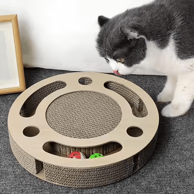 Grattoir Chat - PurrRoundScratcher™ - Minimaliste - Coin du Matou