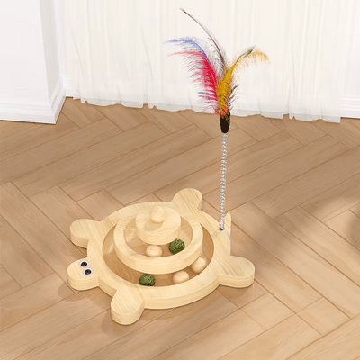 Jouet en Bois - SpinningCatToy™ - Grenouille - Coin du Matou